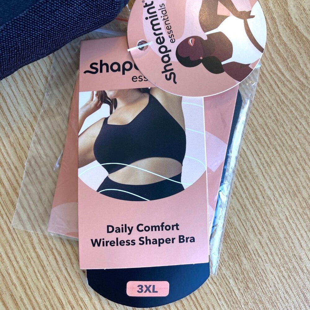 Shapermint Essentials Daily Comfort Wireless Shaper Bra 3XL Black 10022 NWT - Picture 3 of 10
